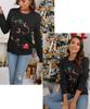 2023 Autumn/Winter Women's Cute Deer Embroidered Christmas Knit Sweater