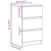 Nightstand with 3 Drawers Sonoma Oak Finish 39 x 35 x 65 cm
