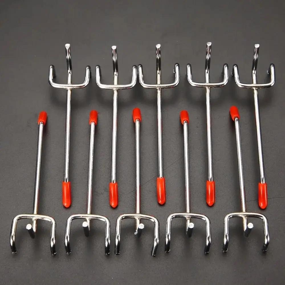 1Pcs Storage Rack Hole Board Hook Steel Hardware Tool Oblique Hanger Wall Mount 5/7/10/15/20cm Pegboard Hook for Shop Good Shelf