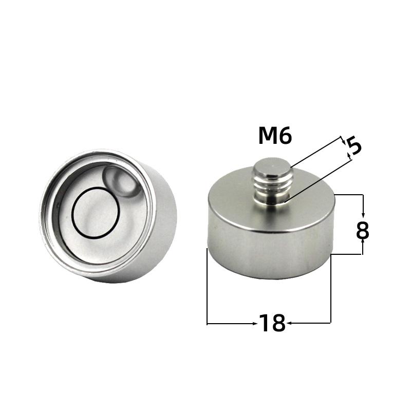 Small Bullseye Spirit Level Nivel Bubble Bead with Screw M6 M10 1/4 3/8 Inch Leveling Tool With Nail Dia 13mm 15mm 18mm1PCS