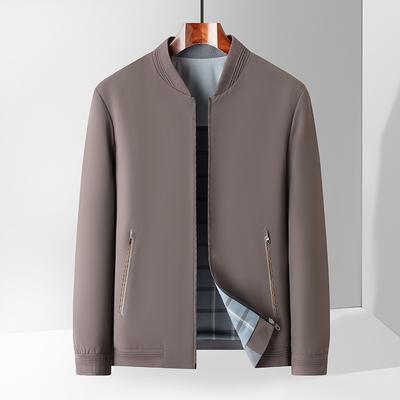 Nuova Giacca da Uomo Giacca Primavera e Autunno Giacca di Fascia Alta Business Casual Mezza Età Papà Revers Top