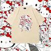 2026 New Hello Kitty Tee Soft Cotton Short Sleeve Crew Neck Cute Print Lightweight Summer Top for Women Daily Casual Wear