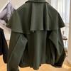 Damen Frühling und Herbst einfarbig Cape Mantel Nischendesign Freizeitjacke