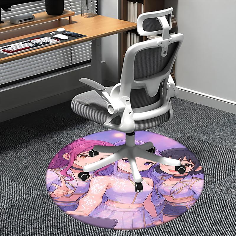 

Kpop Girls Chair mat Round Rug-Office carpet, Machine Washable, Non-slip, Suitable for Living Rooms, Bedrooms, Entryways, and Holiday-themed 80cm by 80cm
