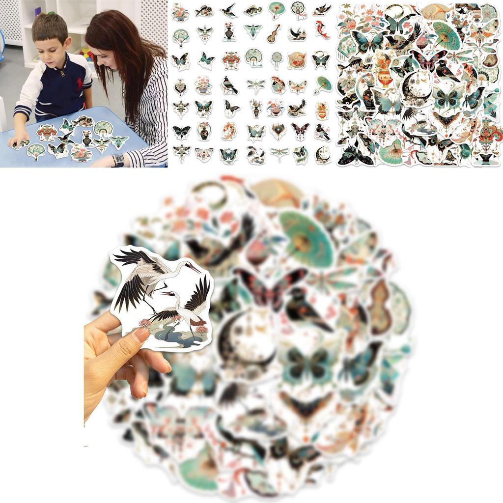 50 Sheets Of Retro Style Graffiti Stickers For Guitar Notebook And Luggage Waterproof Diy Decor