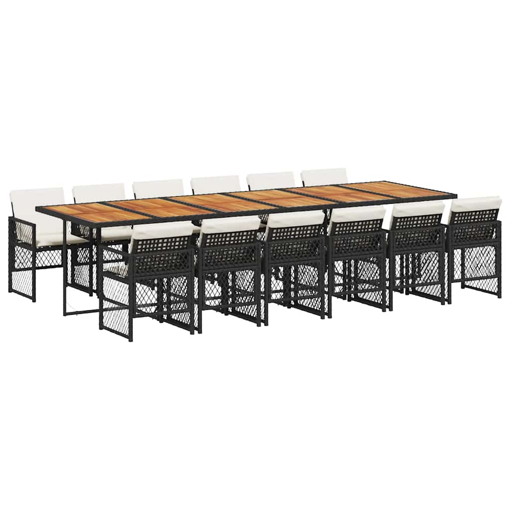 Vidaxl 13-Cz. Zestaw Mebli Do Ogrodu, Poduszki, Czarny, Rattan Pe