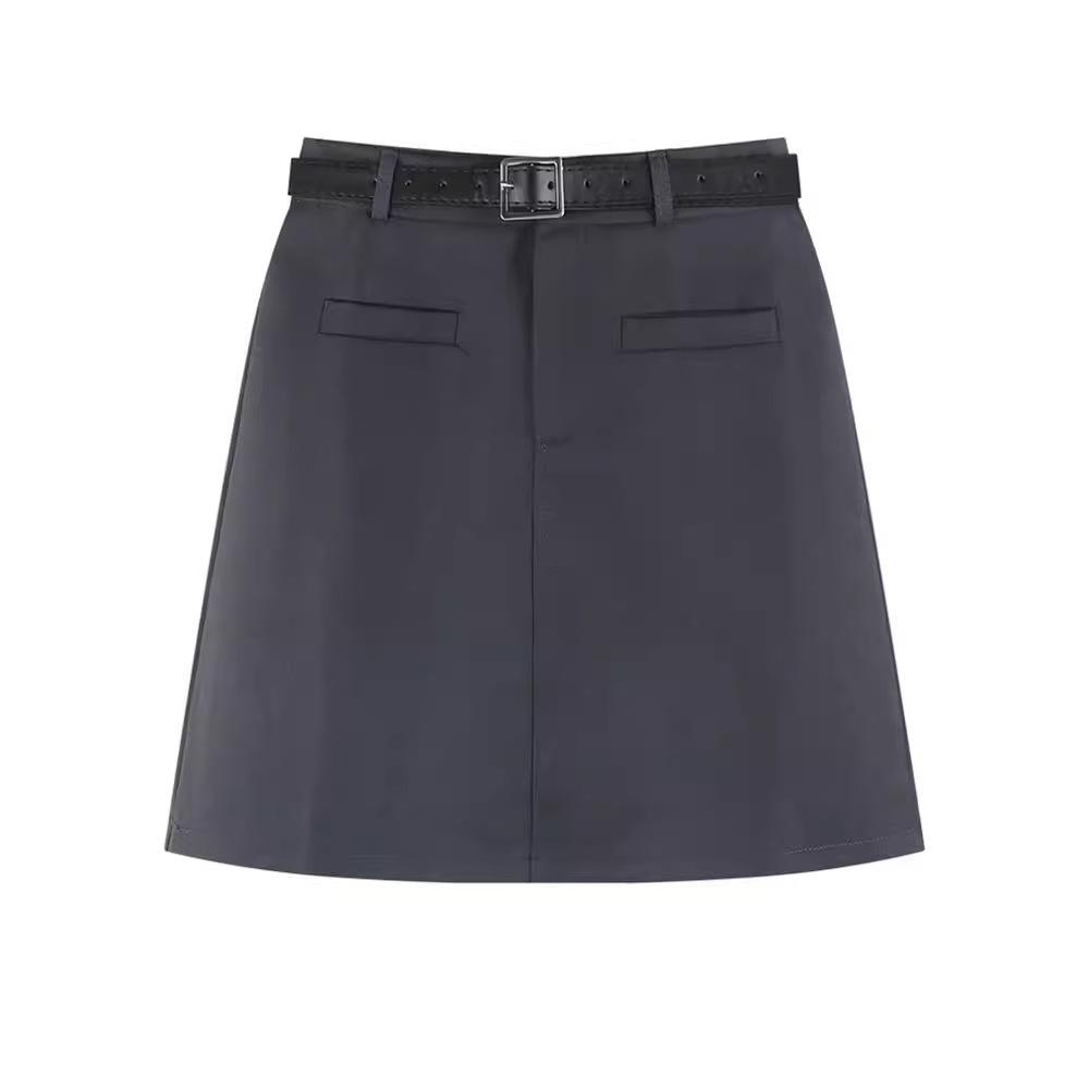 Spring 2024 Women's High-Waist A-Line College Style Mini Skirt