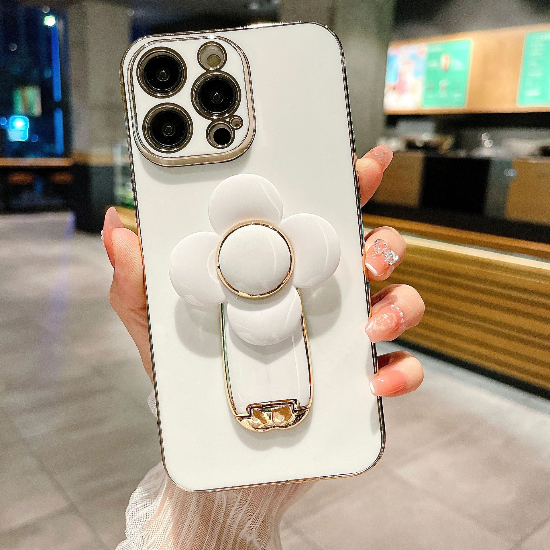 

Подходит для чехла для телефона IPhone16promax с подставкой-ветряной мельницей, Apple 15 Гальванизированный силикон 14 Креативный iPhone16Promax