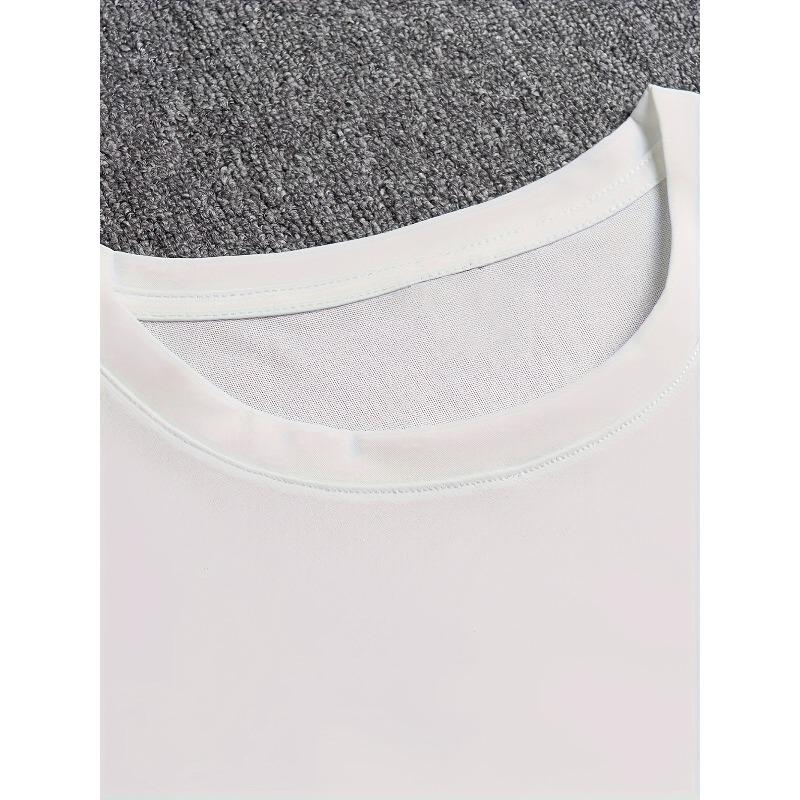 European Sizes Slight Stretch Men's Casual T-Shirt Crew Neck Loose Casual Fit For Men Comfortable Men's Tops