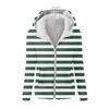 Women's Fashion Printing Sweatshirt Loose Hooded Plush Zip Up Jacket Top