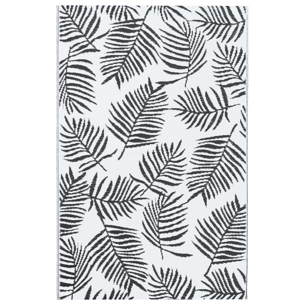 Outdoor Rug ARAKIL White and Black 190 x 290 cm PP