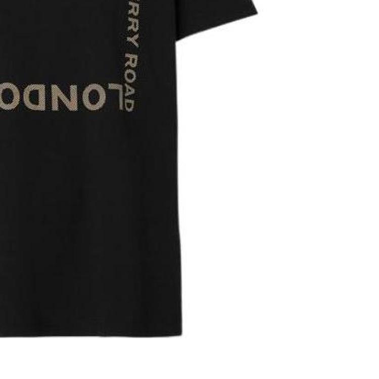 Burberry FW22 Letter Print Crew Neck Straight Fit Short Sleeved T Shirt Women's Black 80560481