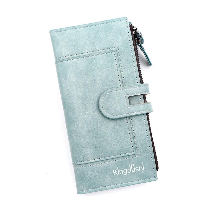 

Minimalist Pu Leather Long Wallet With Magnetic Closure And Multiple Card Slots For Daily Use синий