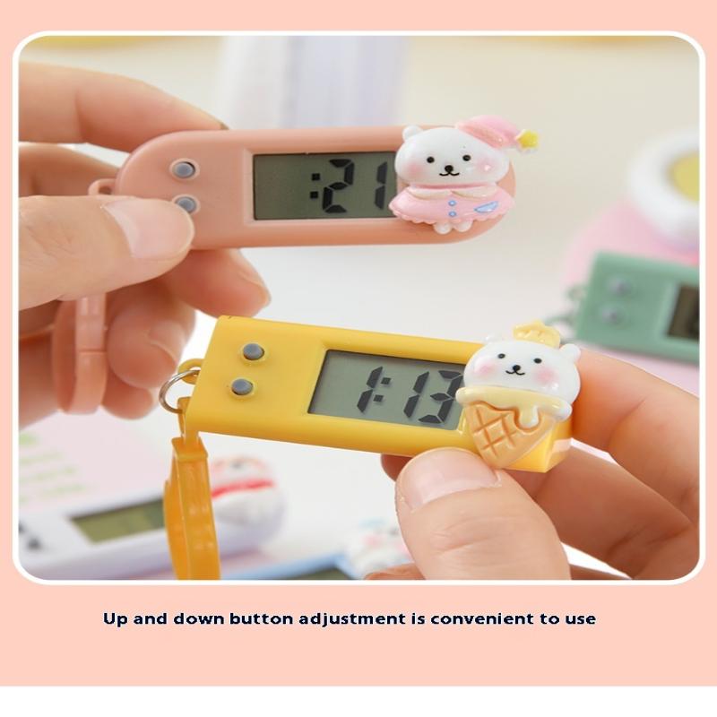 Portable Electronic Clock Keychain Mini Pocket Electronic Oval Hanging Watch Digital Table Time Date Display Clock For Student