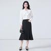 Women's Professional Chiffon Bow Tie Long Sleeve Blouse