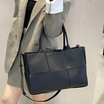 Tote Bag for Commuting High-end Feel Woven Bag Fashionable Hand-held Genuine Leather Women's Bag