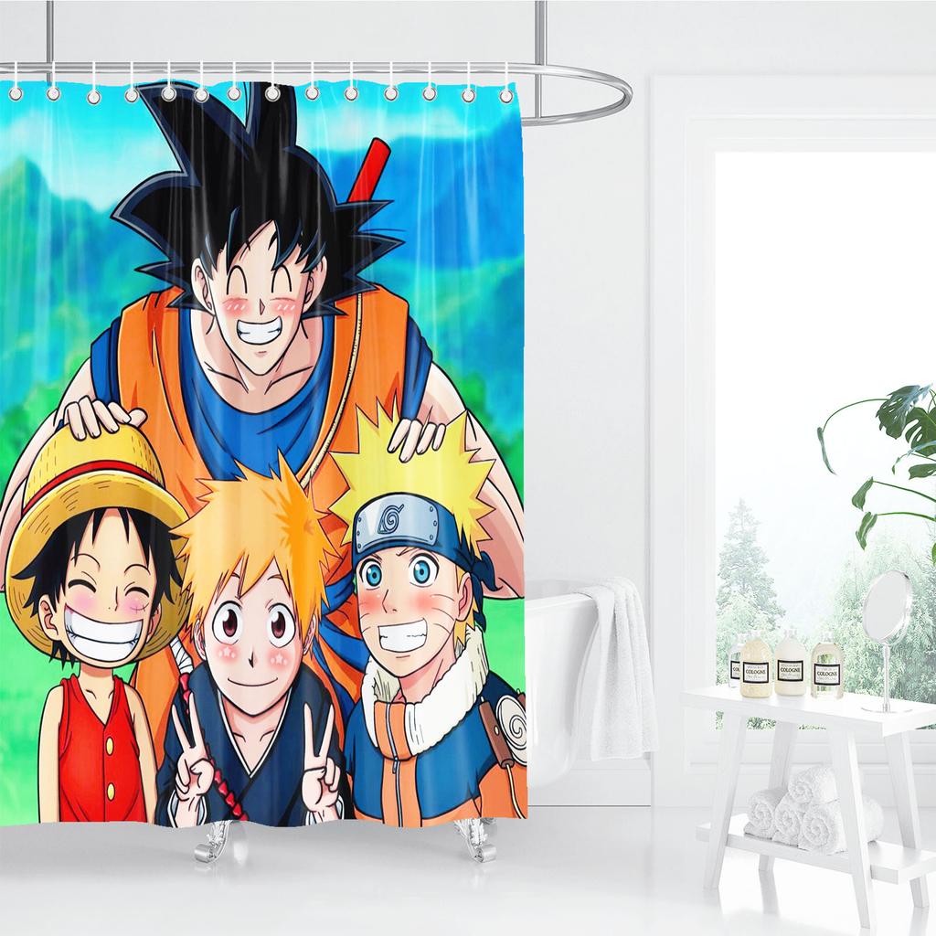 One Piece Anime Shower Curtain, Bathroom Accessories, Decor Curtains For Living Room, Cute And Funny  Christmas Gifts