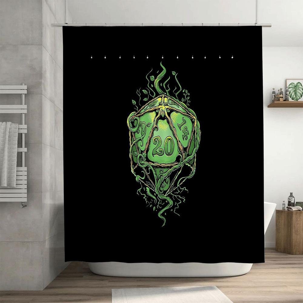 Gothic Skull Shower Curtain Set Vintage Halloween Decor Dark Forest Tapestry Washroom Backdrop Home Party Supplies