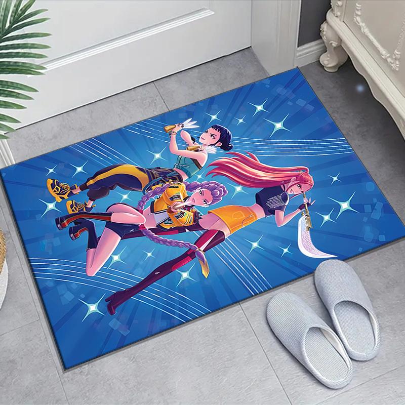1pc KPop Demon Hunters8 Design Area Rug - Non-Slip, Soft & Cozy Floor Mat for Living Room, Bedroom, Office - Indoor/Outdoor Decorative Carpet