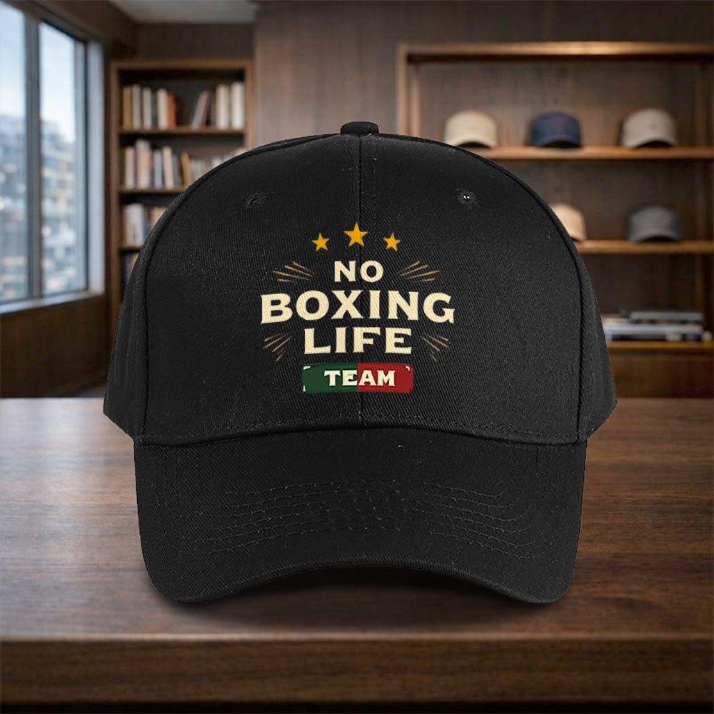 No Boxing Life Team Printed Baseball Cap Adjustable Snapback Hat for Travel Streetwear