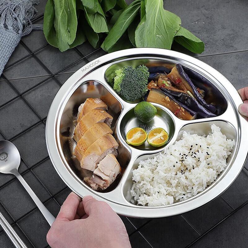 MAXCOOK 304 Stainless Steel Divided Lunch Tray