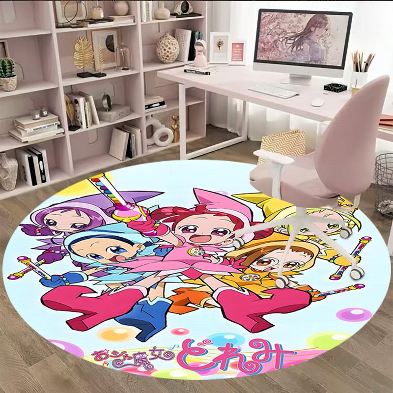 1pc DoReMi2 Print Round Carpet Chair Round Carpet Suitable for Bedroom Living Room Home Decorative Carpet