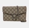 [Pre-Owned] Dionysus Tiger Head Buckle Logo Beige Lining GG High-Quality Synthetic Canvas WOC Wallet Crossbody Shoulder Bag - Good #12QC9C