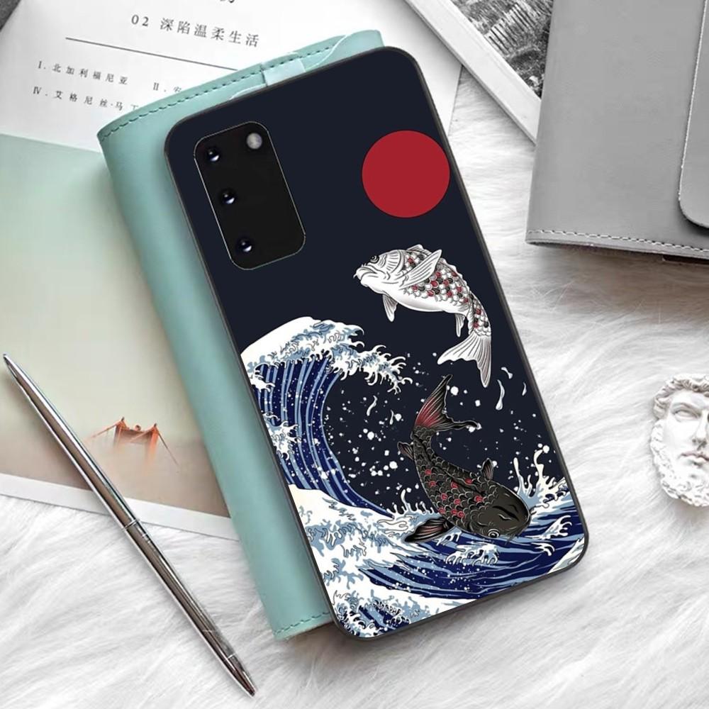 Japanese Wave Anime Dragon Phone Case For Samsung S 9 10 20 21 22 23 30 23 24 Plus Lite Ultra FE S10lite Fundas