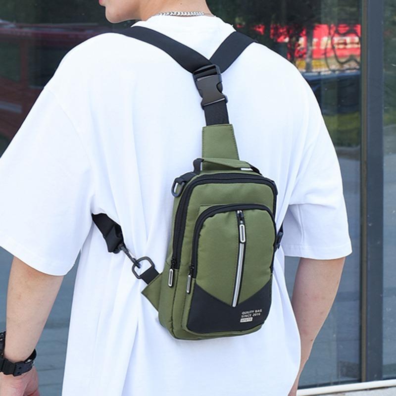 Breast bag men's new fashion casual Oxford cloth messenger bag outdoor multi-purpose shoulder messenger bag