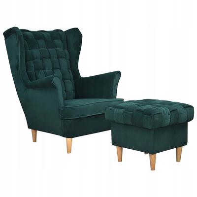Carol Wing Chair with Footrest Scandinavian Green