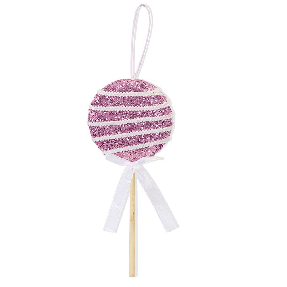 Large Sequins Lollipop Ornament Cartoon Xmas Candy Hanging Decor  Winter Home Decor