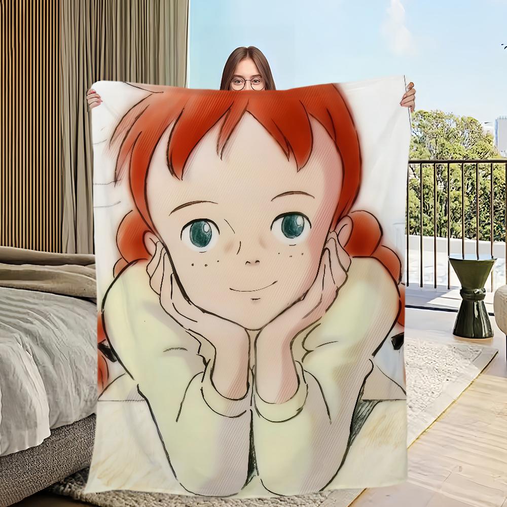 cartoon anime a-Anne of Green Gables Flannel warm comfort soft plush blanket for sofa living room hogar bedroom travel gift home