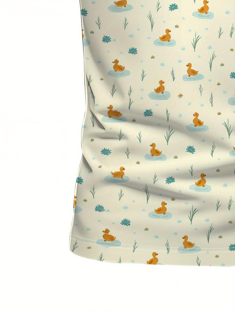 Men'S Short-Sleeve Polo Shirt with Flat Digital Print Pattern - No Texture