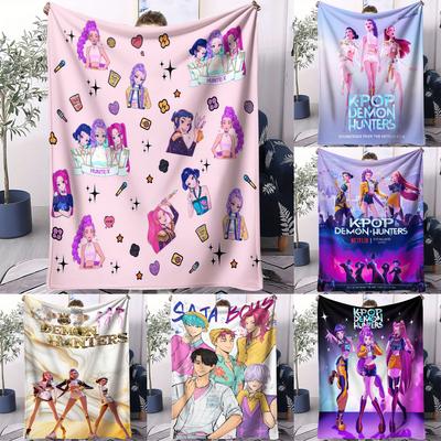 K Pop Dämonenjäger Decke Wolken Plüsch Weiche Warme Flanell Überwurfdecke für Zuhause Reise Bettbezug Camping Büro Neuheit Geschenk