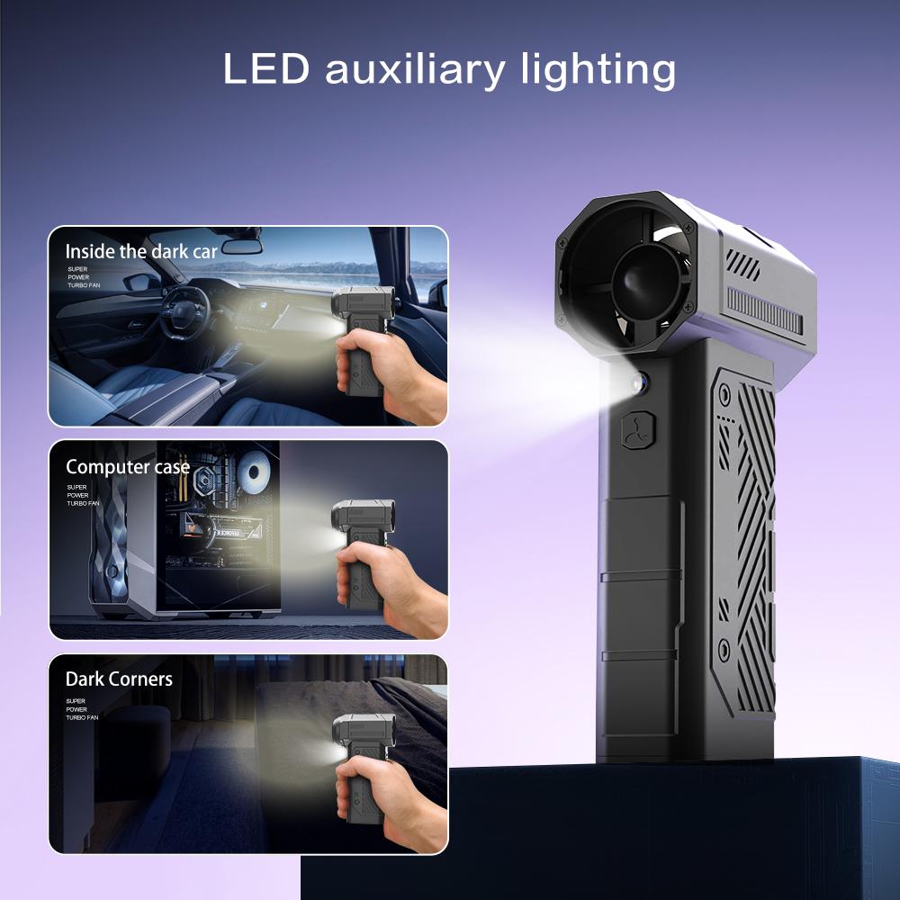 G3 Turbo Jet Fan 40mm Brushless Motor Turbo Jet Blower Powerful Air Blower Wind Speed 52m/s 7500mAh Violent Fan With 4 Nozzles