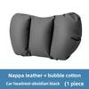 Universal Car Headrest and Lumbar Support Cushion Set Perforated Nappa Leather Neck Pillow with Adjustable Strap for Most Cars