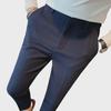 Men's Waffle Slim Fit No-Iron Elastic Waist Trousers - Spring/Autumn Business Casual