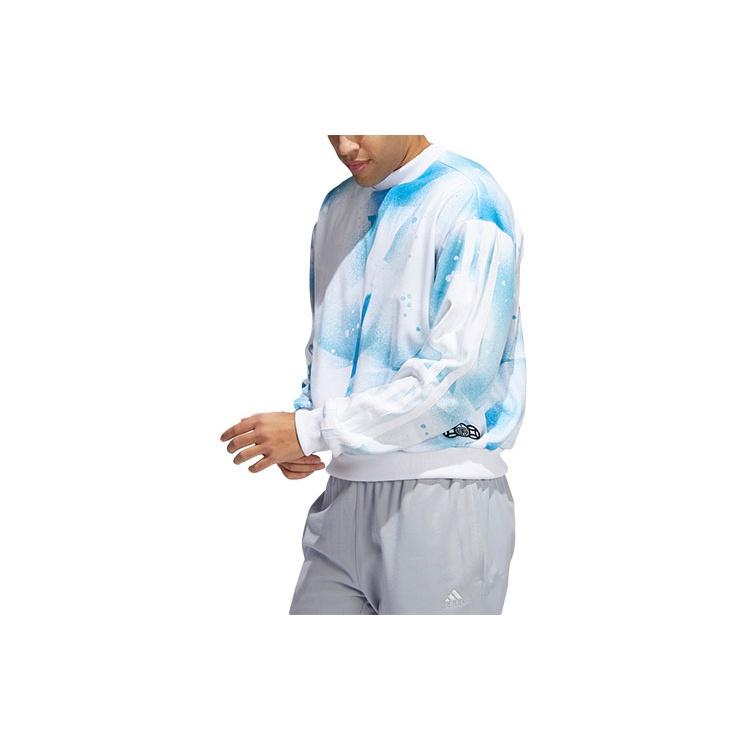 Men s adidas Trae Young Basketball Sports Printing Loose Round Neck Pullover White HF0750 M