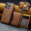 2 in 1 Magnetic Wallet Case for iPhone 16 Pro Max 15 Plus 14 13 12 Card Holder Detachable Wireless Charging Leather Stand RFID