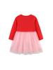 Autumn Mesh Embroidered Princess Dress for Girls - Knitted Cotton Patchwork Skirt