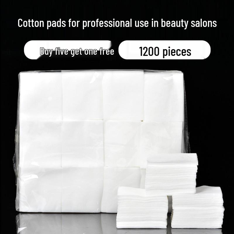 Premium Thickened Makeup Cotton Pads for Beauty Salons - 1600 Pure Cotton, Non-Woven Pads