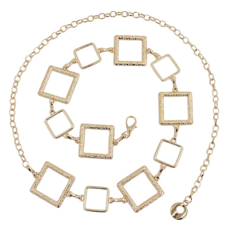 Square Belt Women'S Dress Shirt Suit Decoration Waist Hook Metal Waist Chain Women