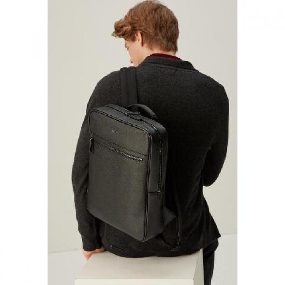 Daks Simple Black Leather Backpack Dbba2e337bk