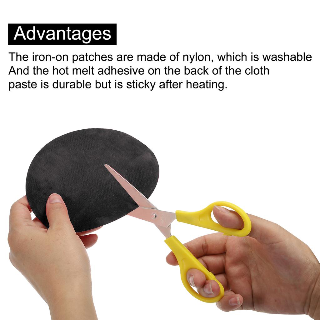 4 Pack Elbow Knee Iron-on Fabric Patches Repair Patches Oval for Clothing Repair Crafts Repair Kit Backpack Shoes Decoration