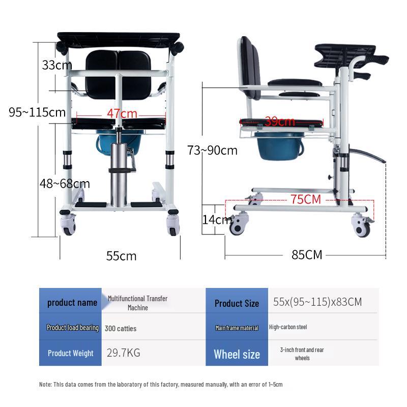 Hydraulic Lift Meal Table & Transfer Belt for Elderly and Bedridden Care