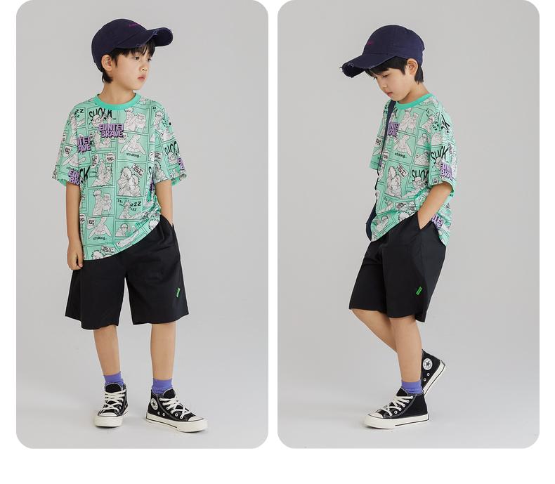 EI Children's Boys' Short-Sleeved T-Shirt - Summer Fashionable Cool Mid-Size