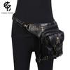 Womens Punk Chain Skull Motorcycle Bag Crossbody Shoulder Vintage Waist Phone Pouch Black PU
