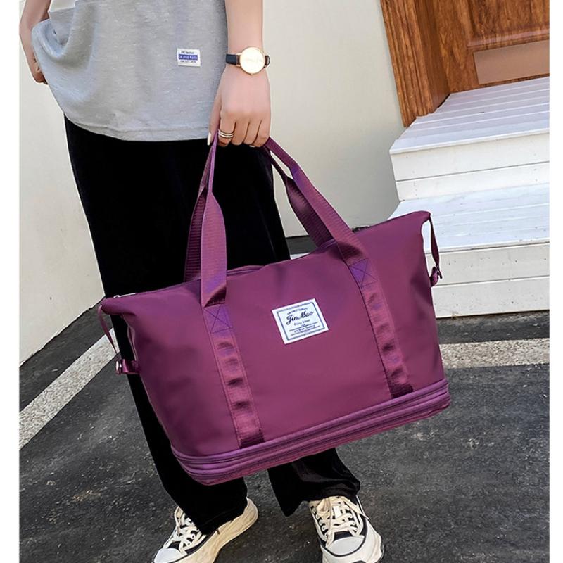 Double Layer Expansion Large Capacity Travel Bag Dry-wet Separation Handbag Lightweight Universal Outdoor Fitness Yoga Bag