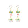 Elegant Enamel Flower Hanfu Tassel Earrings: Retro Style & Trendy Design