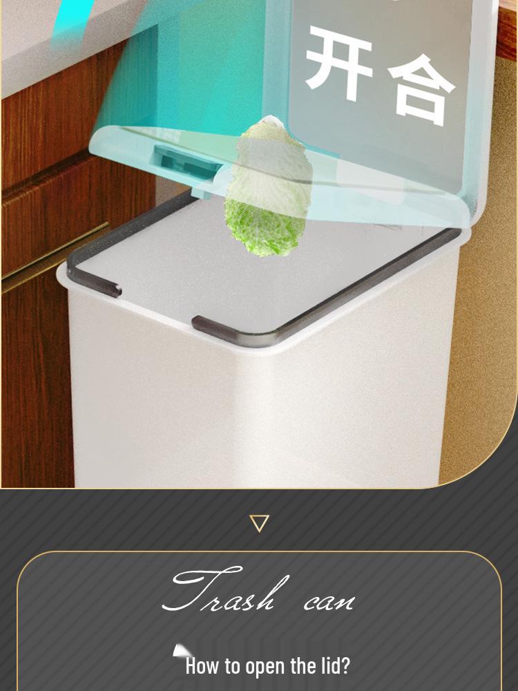 Pedal-Operated Pop-up Lid Trash Can for Bathroom, Kitchen, and Bedroom